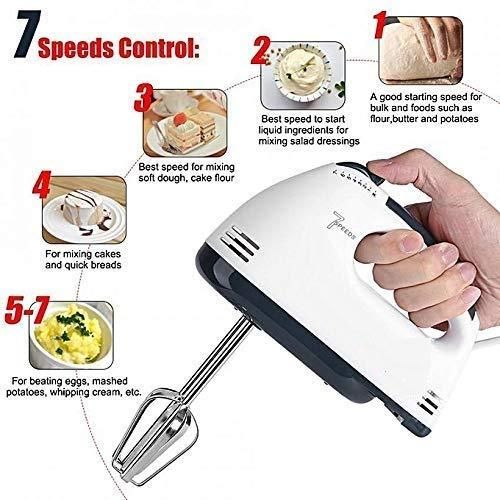 Hand Mixer - 7 Speed Egg Beater with Cream Beater