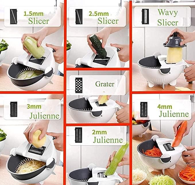 9 in 1 Multifunction Magic Rotate Vegetable Cutter