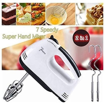 Hand Mixer - 7 Speed Egg Beater with Cream Beater
